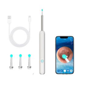 Wireless Smart HD Endoscope Luminous Ear Pick Ear Picking Tools (Color: White)