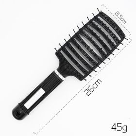 Hairbrush Anti Klit Brushy Haarborstel Women Detangler Hair Brush Bristle Nylon Scalp Massage  Teaser Hair Brush Comb (Option: Black-No brush-1pc)