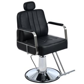 Metal Barber Salon Chair (Option: Black PU)