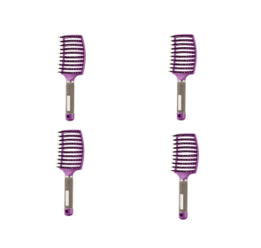 Hairbrush Anti Klit Brushy Haarborstel Women Detangler Hair Brush Bristle Nylon Scalp Massage  Teaser Hair Brush Comb (Option: Purple-Brush-4pc)